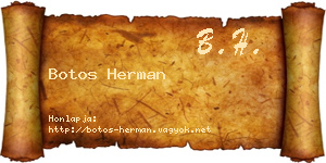 Botos Herman névjegykártya